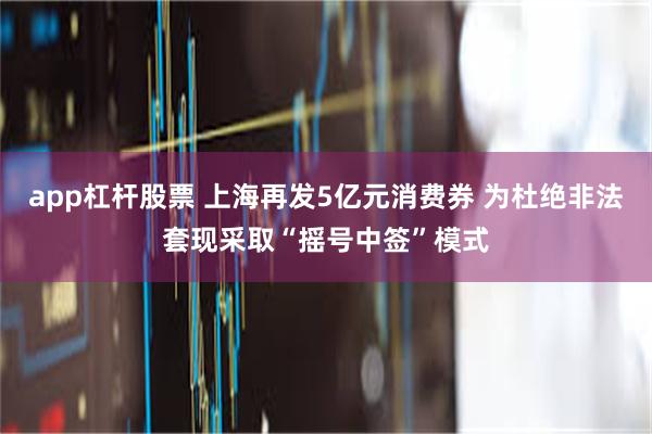 app杠杆股票 上海再发5亿元消费券 为杜绝非法套现采取“摇号中签”模式