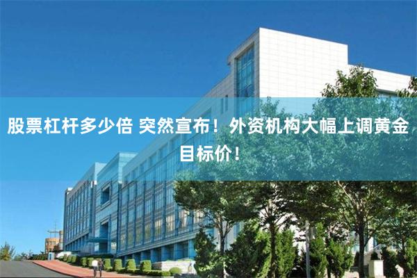 股票杠杆多少倍 突然宣布！外资机构大幅上调黄金目标价！