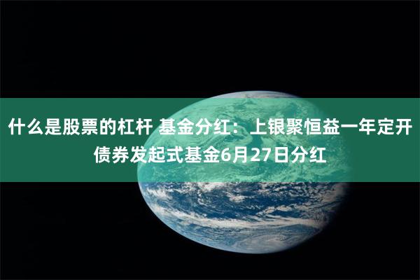什么是股票的杠杆 基金分红：上银聚恒益一年定开债券发起式基金6月27日分红