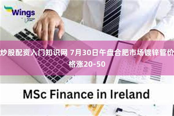 炒股配资入门知识网 7月30日午盘合肥市场镀锌管价格涨20-50