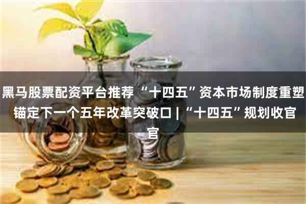 黑马股票配资平台推荐 “十四五”资本市场制度重塑 锚定下一个五年改革突破口 | “十四五”规划收官